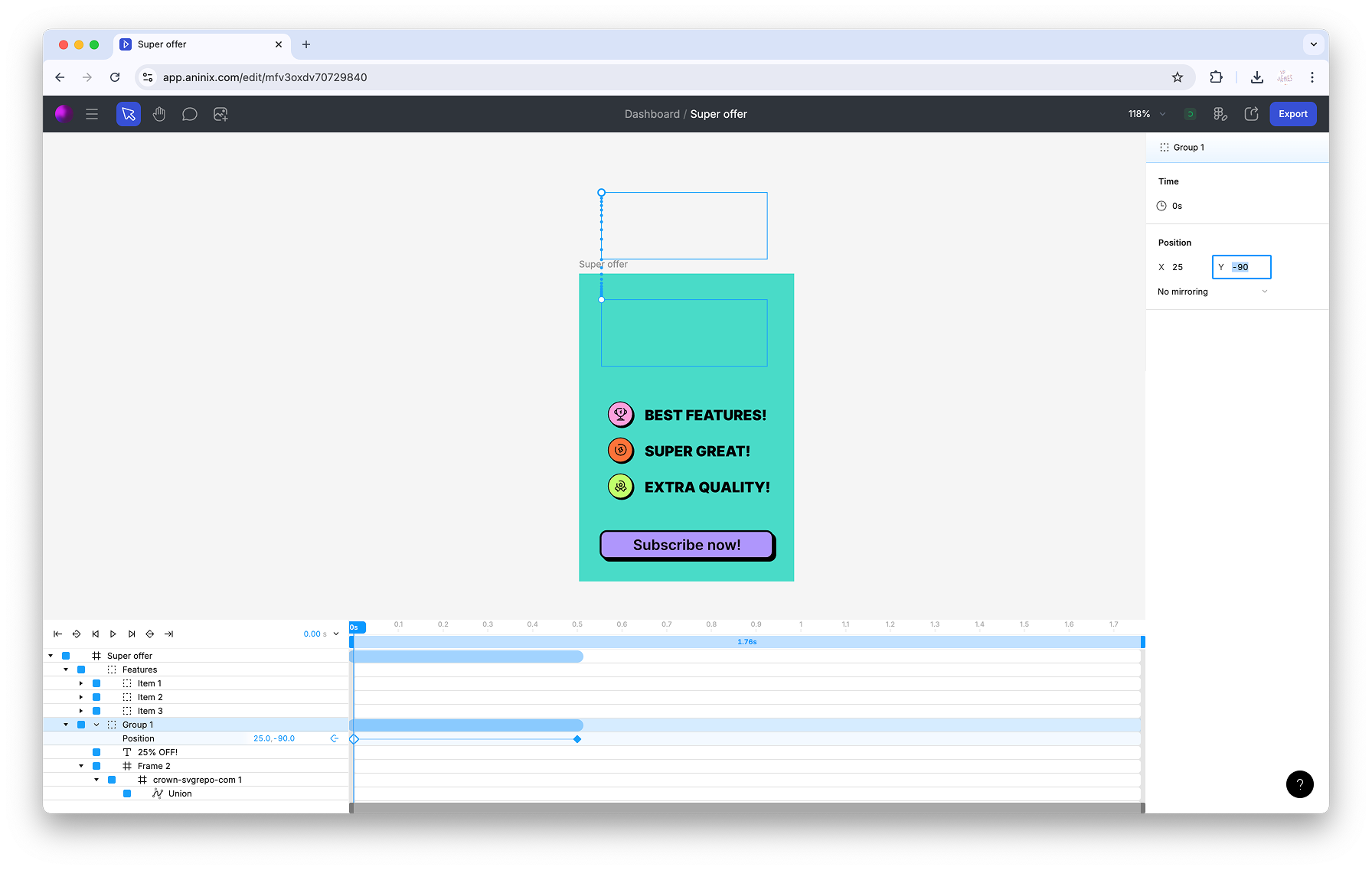 Change Second Keyframe Value