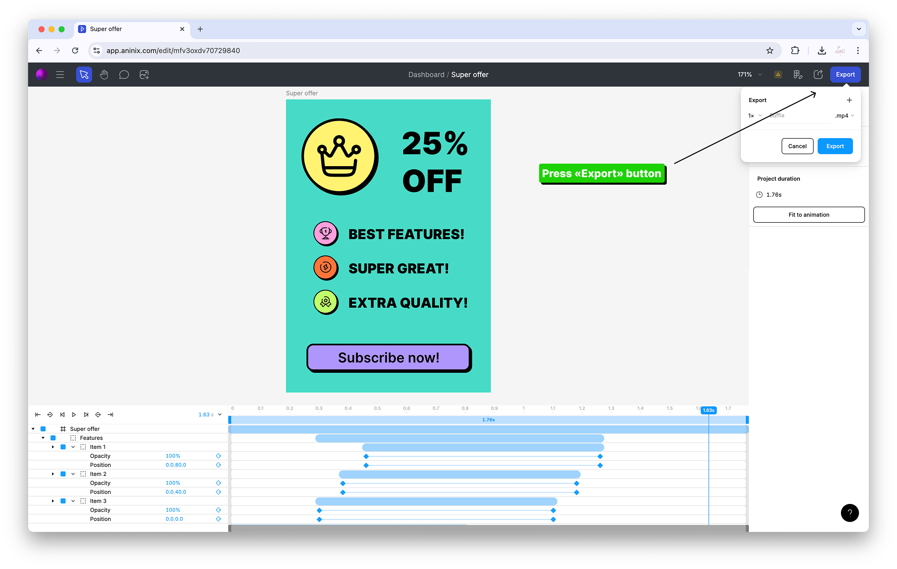 Export Button
