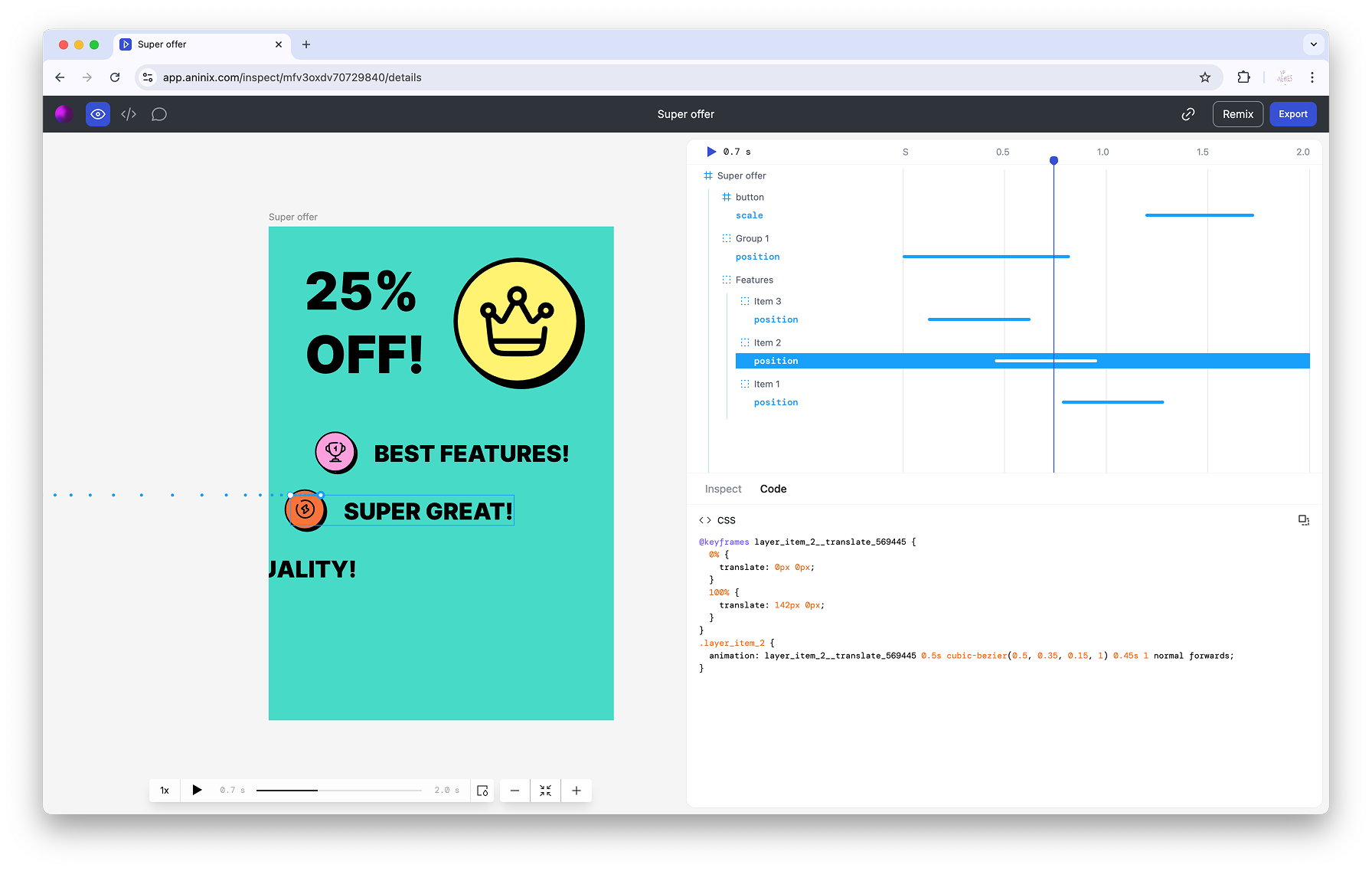 Handoff Example Generated CSS