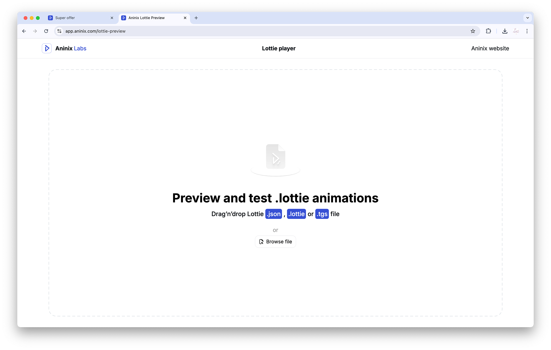Lottie Preview Select File