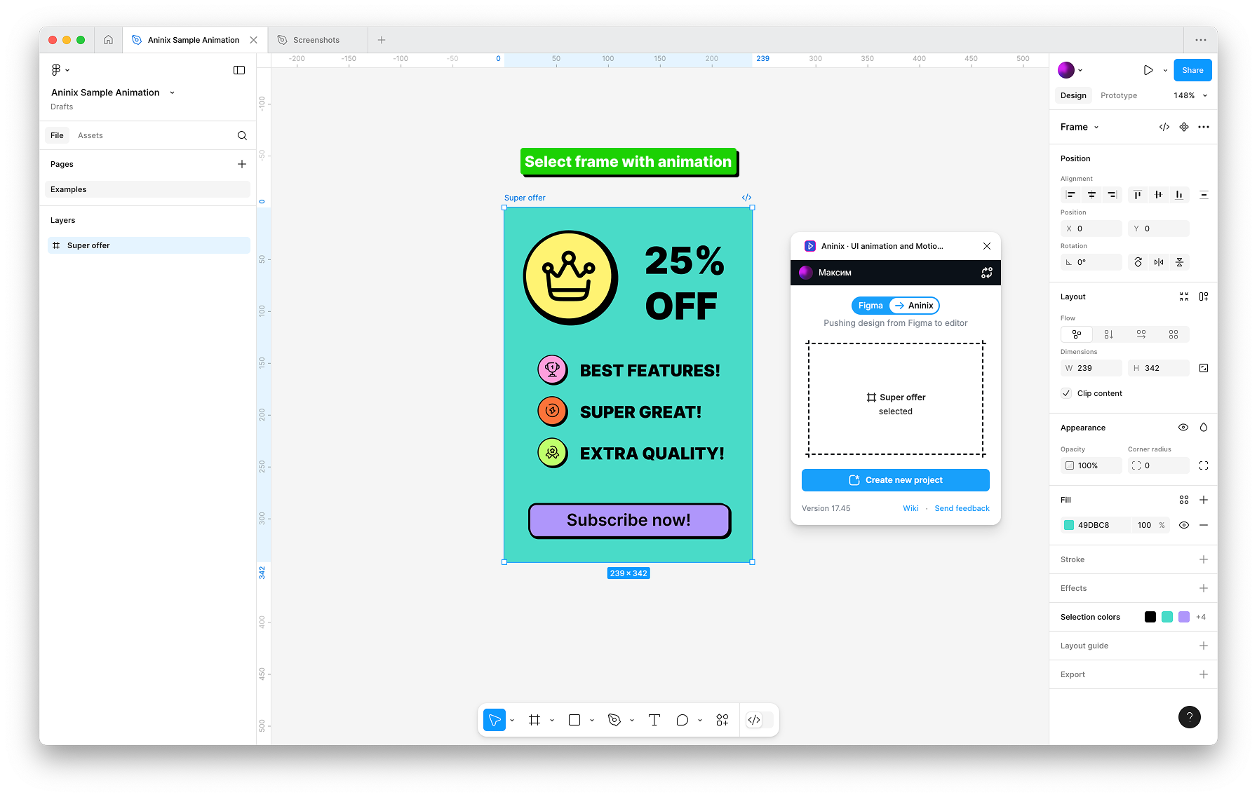 Plugin Selected Frame