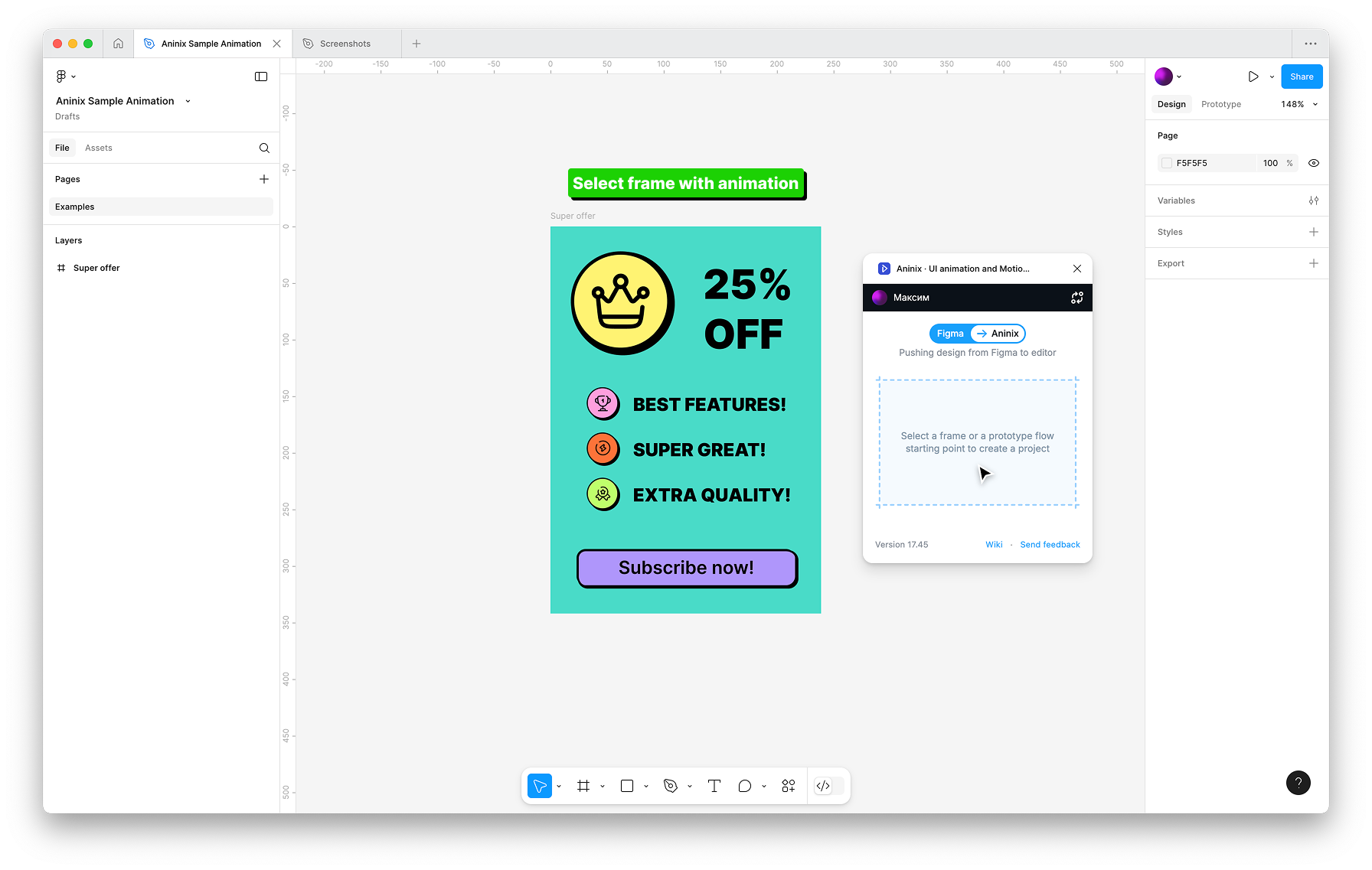 Plugin Unselected Frame